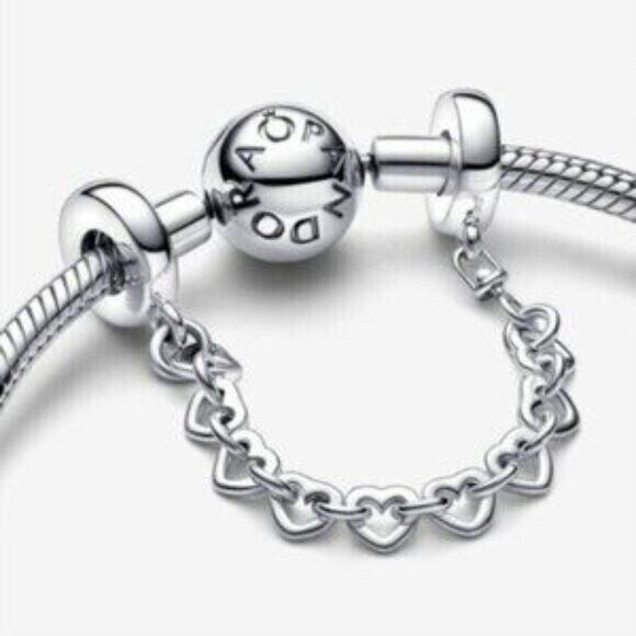 Pandora Linked Hearts Safety Chain - Picture 3 of 3